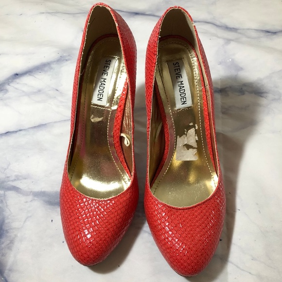Steve Madden Coral Orange Ronni High Heels Pumps - Picture 8 of 8